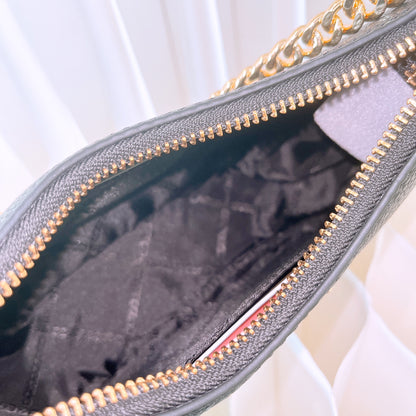 Michael Kors Women's Black Small Shoulder Bag In Grained Leather