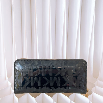 Michael Kors Signature Mirror Metallic Zip Around Continental Wallet
