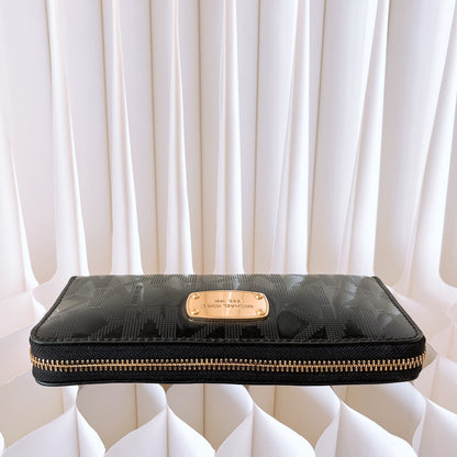 Michael Kors Signature Mirror Metallic Zip Around Continental Wallet