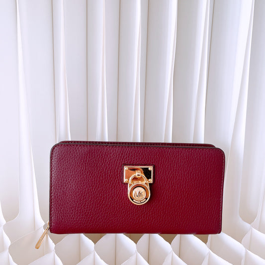 Michael Kors Hamilton Traveler Leather Large Zip Around Wallet