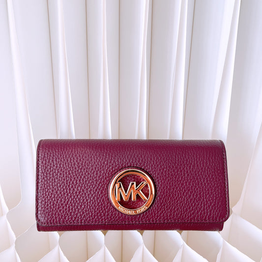 Michael Kors Fulton Pebbled Leather Flap Continental Wallet