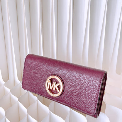 Michael Kors Fulton Pebbled Leather Flap Continental Wallet