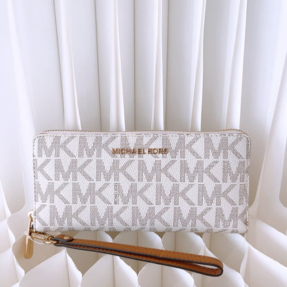 Michael Kors Jet Set Travel Continental Wallet vanilla/Acrn