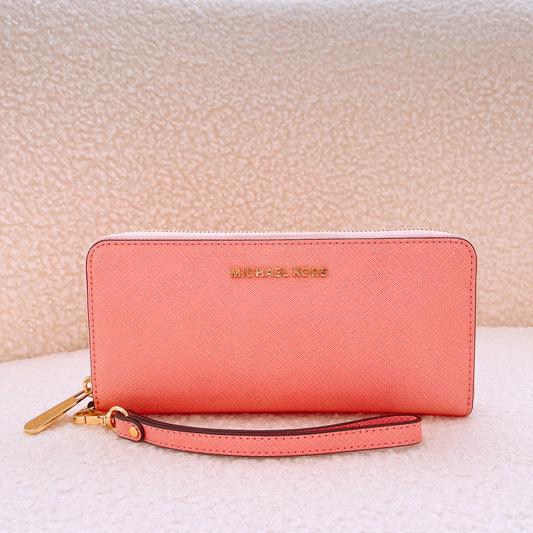 Michael Kors Jet Set Travel Tech Continental Leather Pale Pink