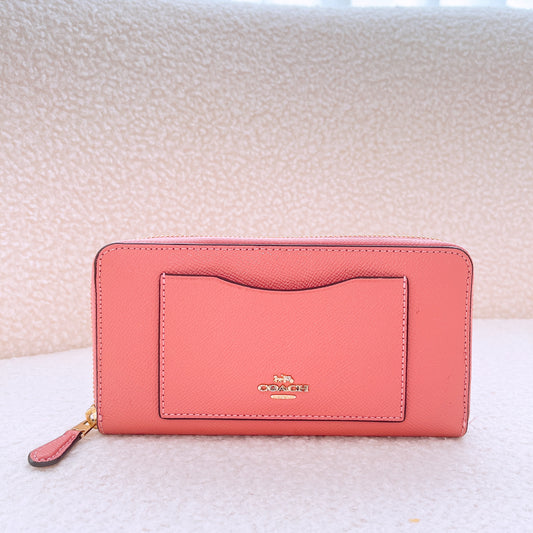 Coach Crossgrain Leather Accordion Zip Wallet