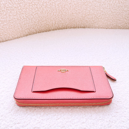 Coach Crossgrain Leather Accordion Zip Wallet