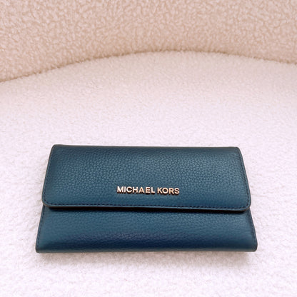 Michael Kors Jet Set Travel Trifold Flap Wallet Navy