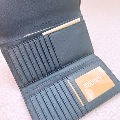 Michael Kors Jet Set Travel Trifold Flap Wallet Navy