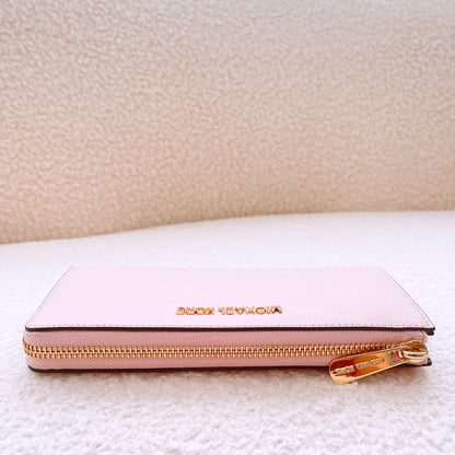 Michael Kors Jet Set Travel Large Saffiano Leather Quarter-Zip Wallet