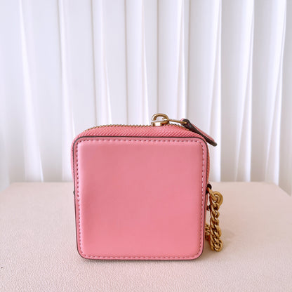 Coach Complimentary Small Chain Wristlet In Brass/bubblegum