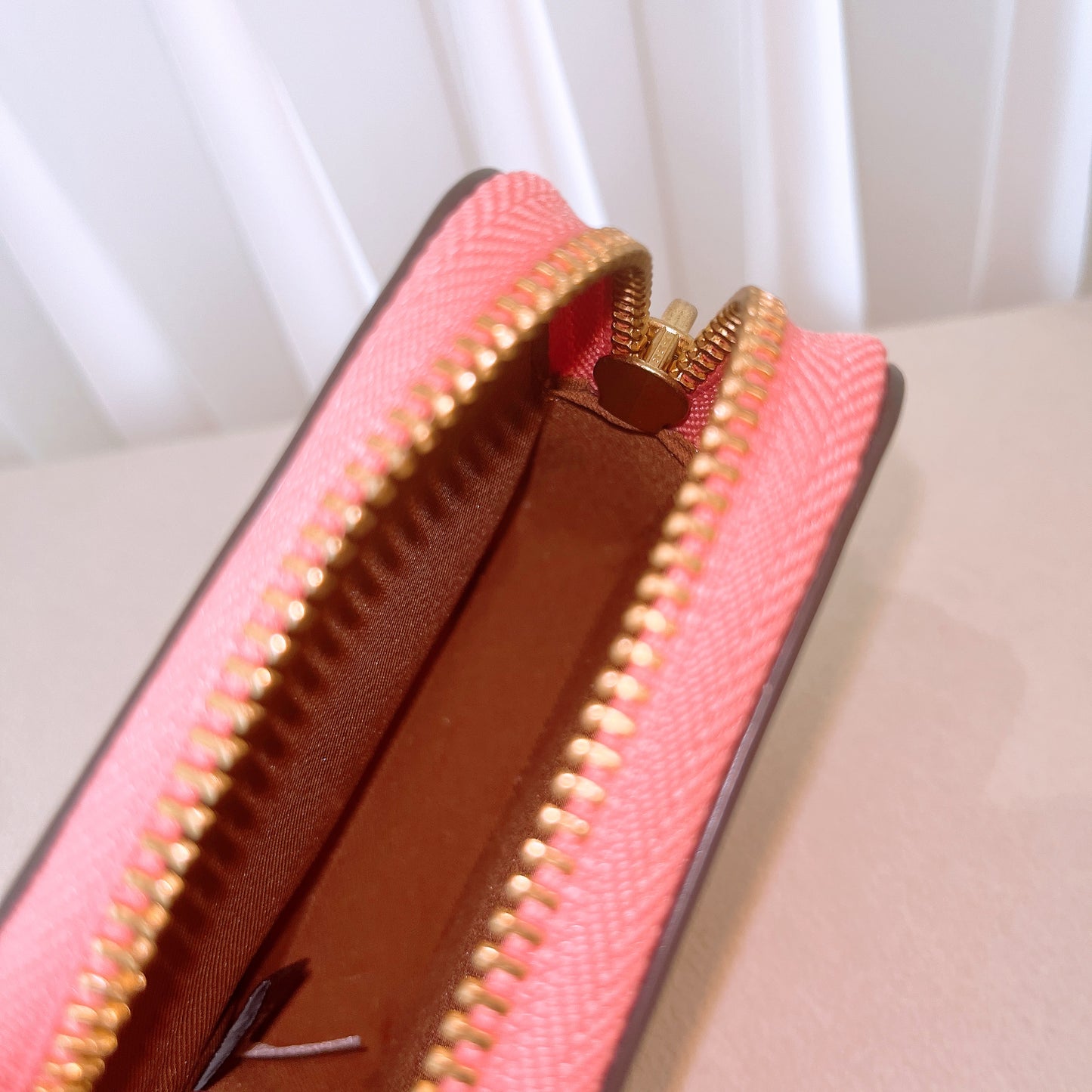 Coach Complimentary Small Chain Wristlet In Brass/bubblegum