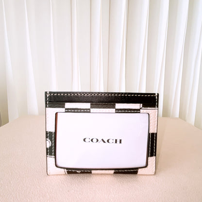 Coach Slim Id Card Case With Checkerboard Print