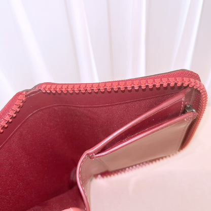 Coach Small Zip Around Wallet With Horse And Carriage Print And Rainbow