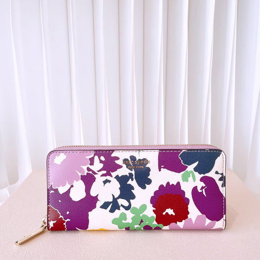 Kate Spade Sylvia Swing Flora Slim Continental Wallet
