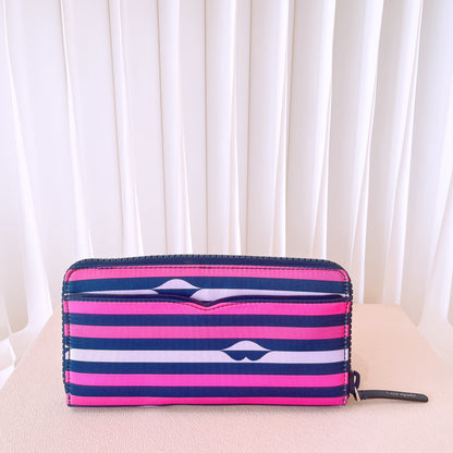 Kate Spade Jae Nylon Lip Print Multicolor Large Continental Wallet