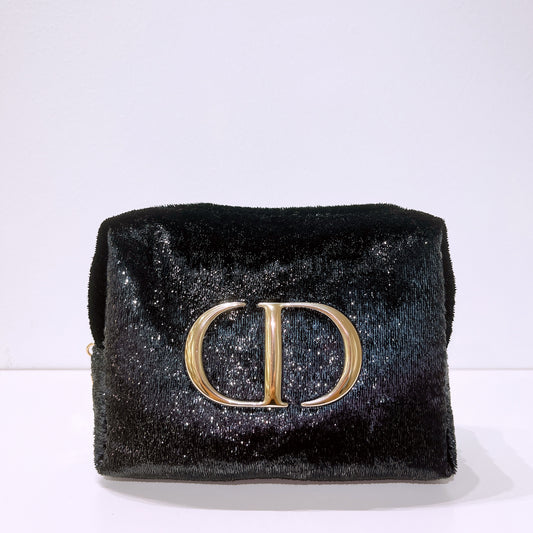 Dior Shiny Glitter Cosmetic Makeup Toiletry Pouch Bag