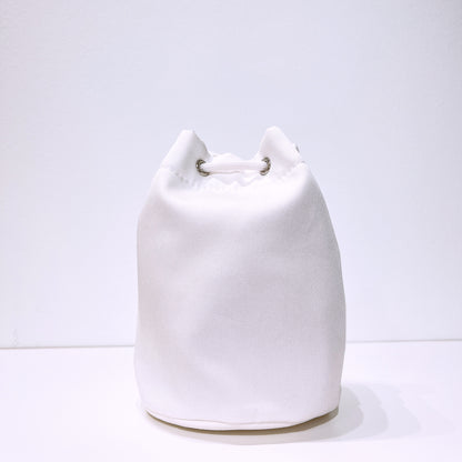 Dior White Drawstring Cosmetic Bag