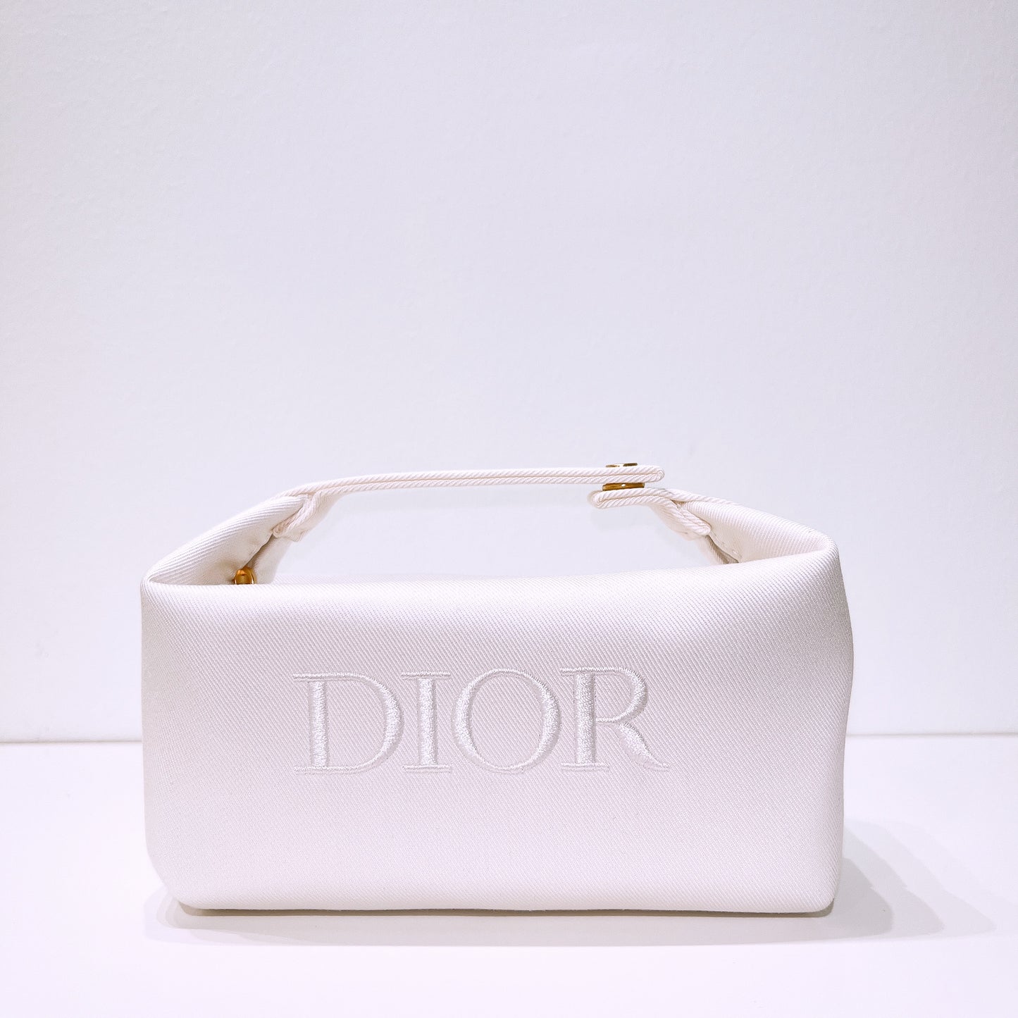 Dior Beauty White Twill Cosmetic Pouch