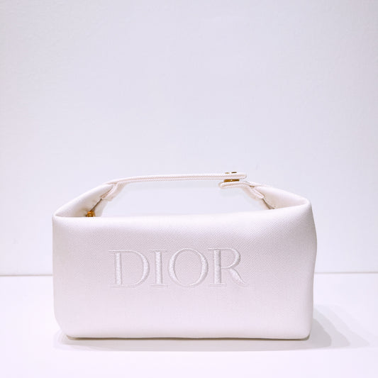 Dior Beauty White Twill Cosmetic Pouch