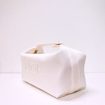 Dior Beauty White Twill Cosmetic Pouch