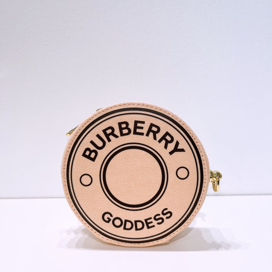 Burberry Goddess Zip Around Jewelry Round Clutch Pouch Bag