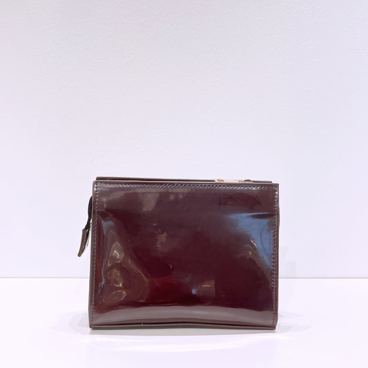 Marc Jacobs Aubergine Faux Patent Leather Makeup Bag