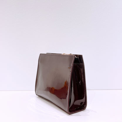 Marc Jacobs Aubergine Faux Patent Leather Makeup Bag