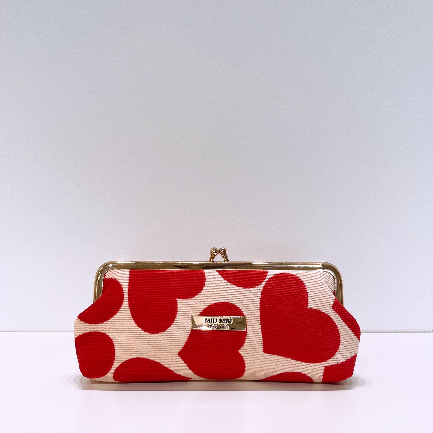 Miu Miu Parfums Red Hearts Kisslock Clutch