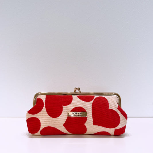 Miu Miu Parfums Red Hearts Kisslock Clutch