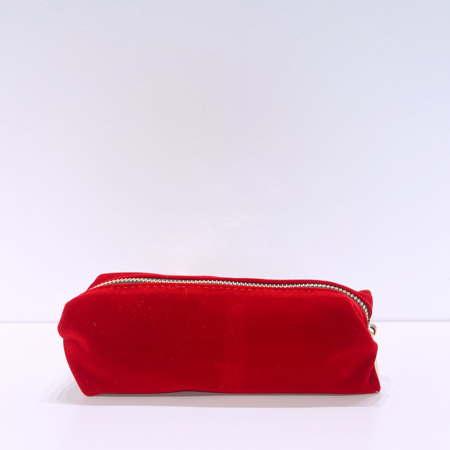 YSL Velvet Pouch Red with zipper