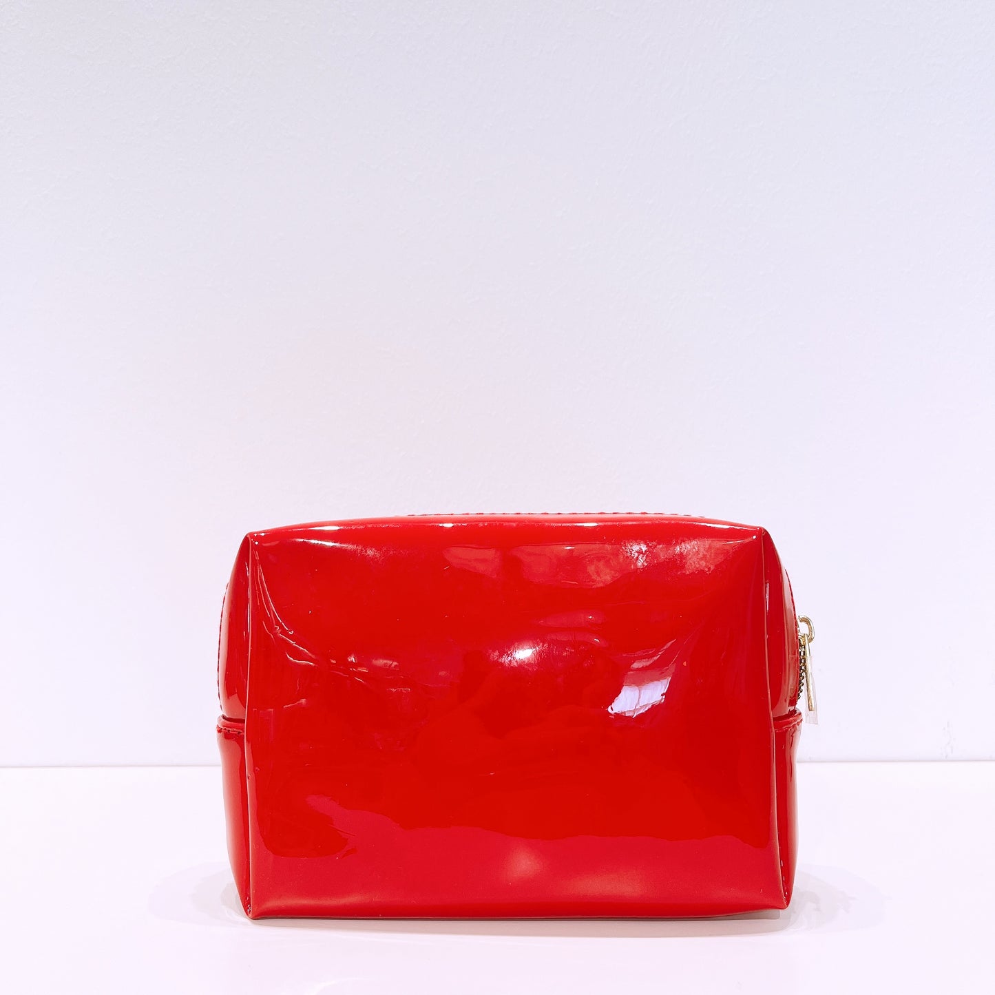 YSL Red Faux Patent Leather Beaute  Makeup Bag