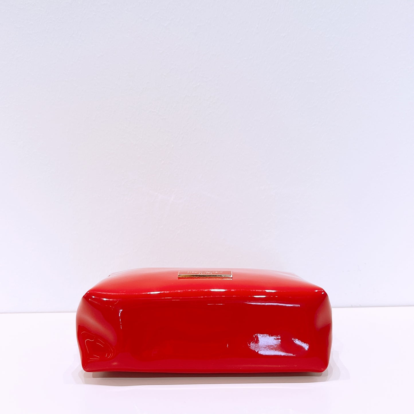 YSL Red Faux Patent Leather Beaute  Makeup Bag