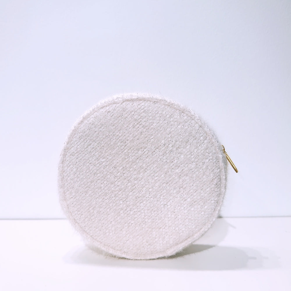 Chanel Beauty White Tweed Makeup Bag Pouch