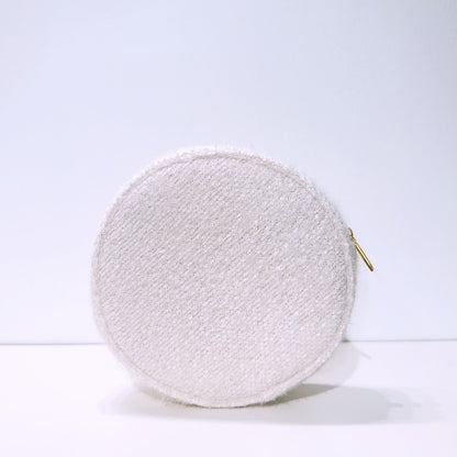 Chanel Beauty White Tweed Makeup Bag Pouch