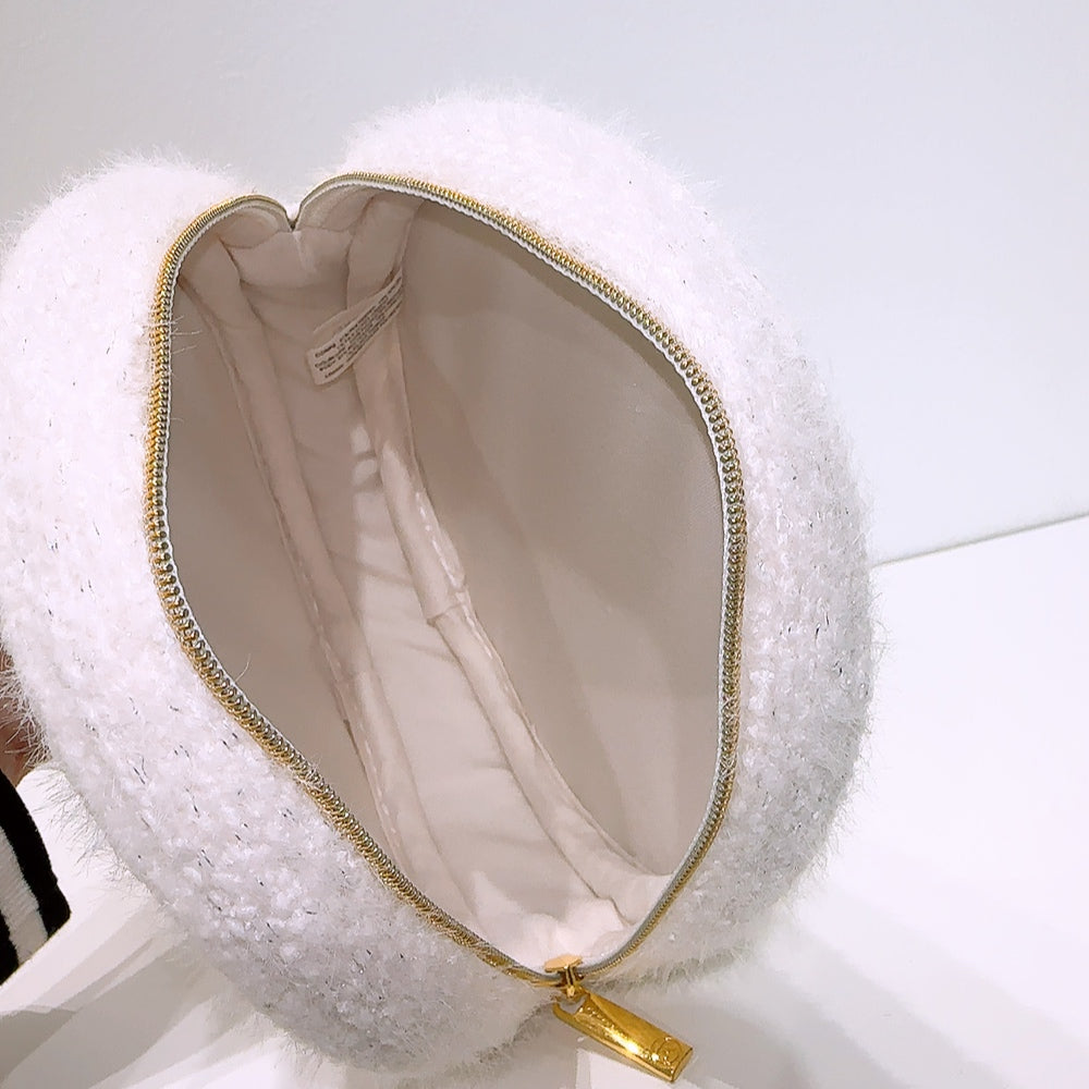 Chanel Beauty White Tweed Makeup Bag Pouch