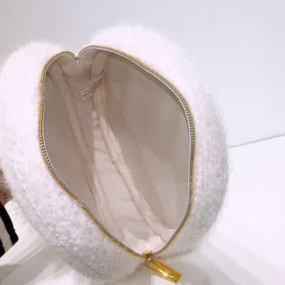 Chanel Beauty White Tweed Makeup Bag Pouch